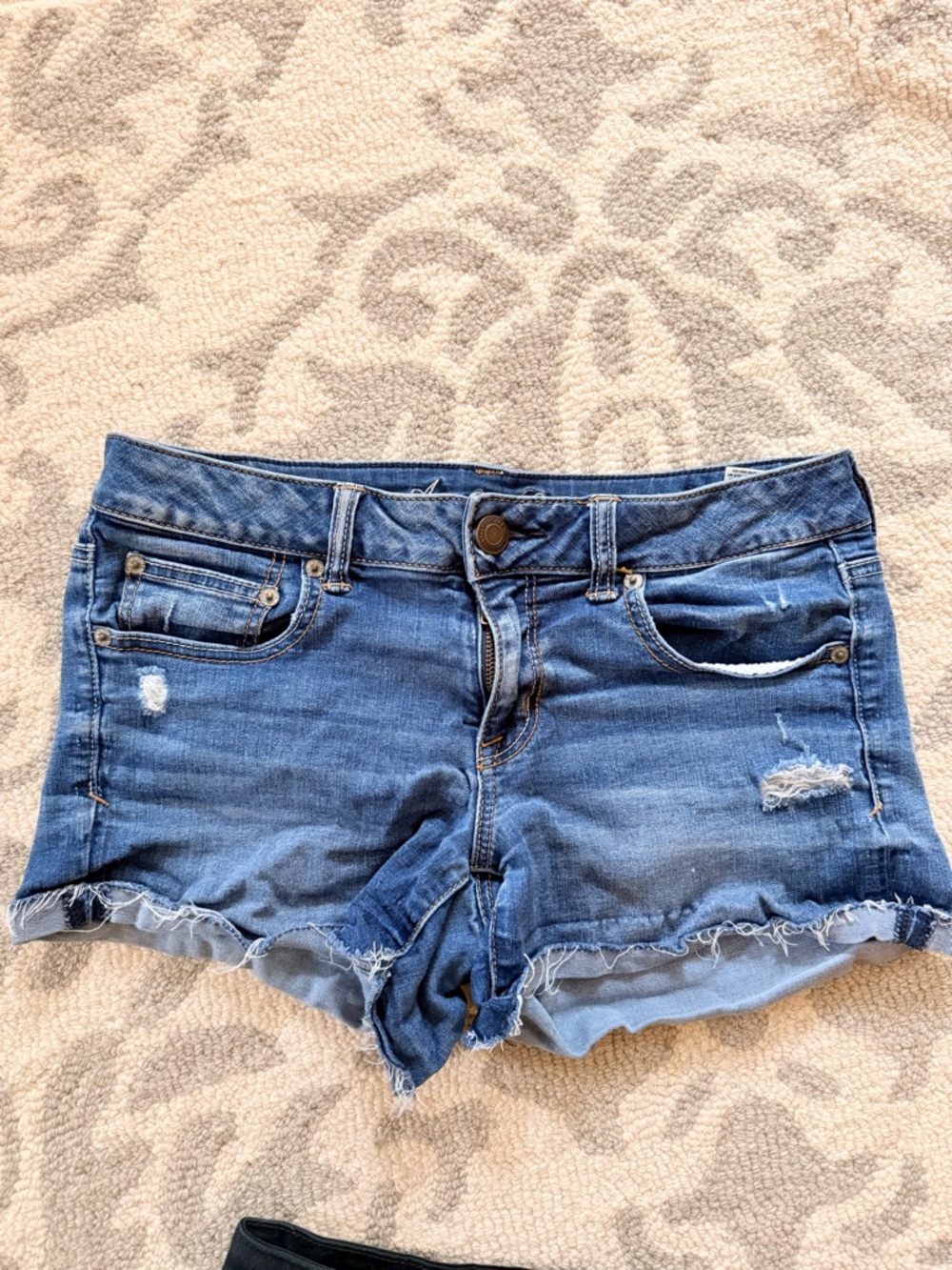 American Eagle Outfitters Blue Distressed Denim Cutoff Shorts